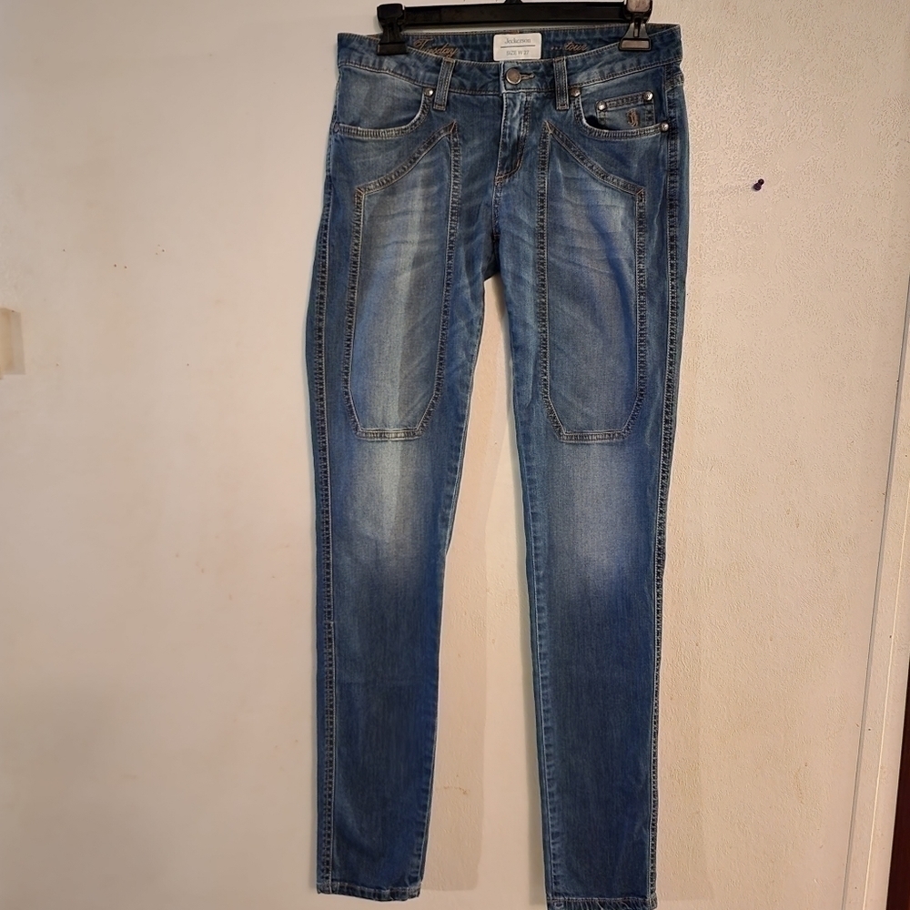 Jeckerson Jeans Tuesday Tour Size 27  Distressed Slim Low Rise Made in Italy
